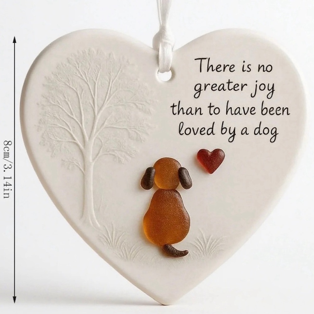 Heart Dog Wood Christmas Ornament (NWT) - Picture 8 of 10